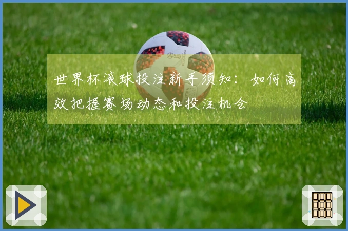 世界杯滚球投注新手须知：如何高效把握赛场动态和投注机会